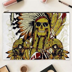 Motorcycle And Skull Cruiser Native American Cosmetic Bag (xxxl) by Sarkoni