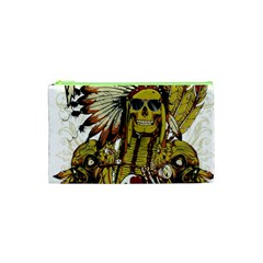 Motorcycle And Skull Cruiser Native American Cosmetic Bag (xs) by Sarkoni