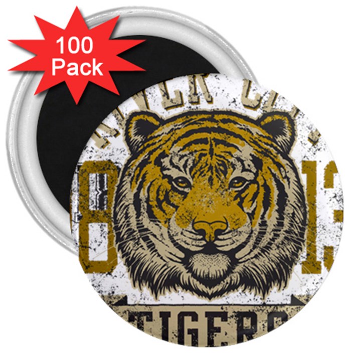 1813 River City Tigers Athletic Department 3  Magnets (100 pack)