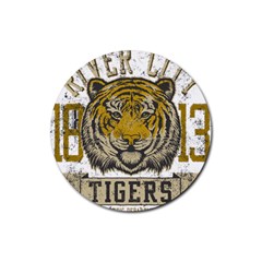 1813 River City Tigers Athletic Department Rubber Round Coaster (4 Pack) by Sarkoni