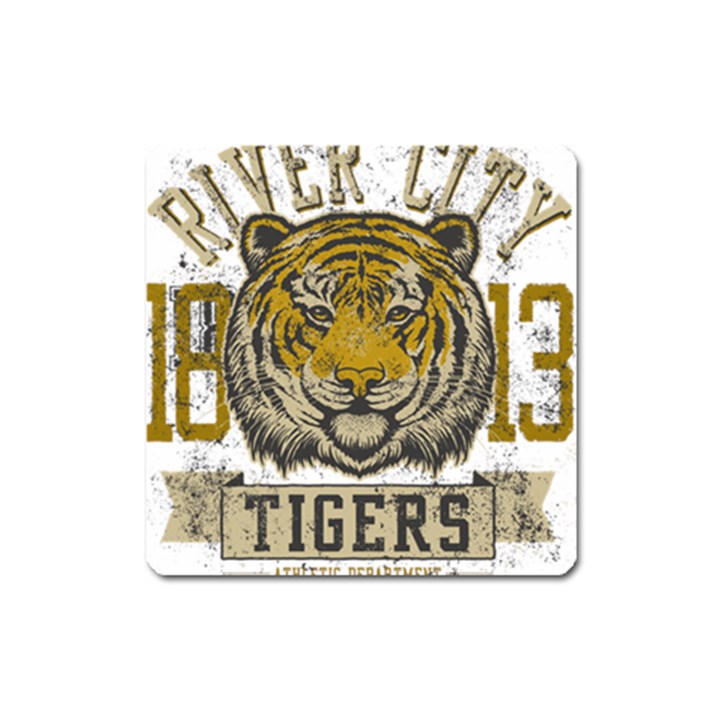 1813 River City Tigers Athletic Department Square Magnet