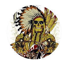 Motorcycle And Skull Cruiser Native American Mini Round Pill Box by Sarkoni