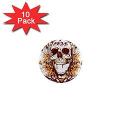 Harvest Of Fear Logo Illustration Skull Pistol 1  Mini Magnet (10 Pack)  by Sarkoni