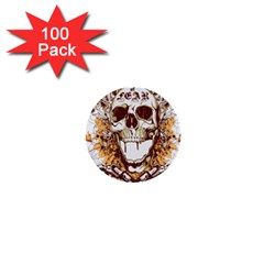 Harvest Of Fear Logo Illustration Skull Pistol 1  Mini Buttons (100 Pack)  by Sarkoni