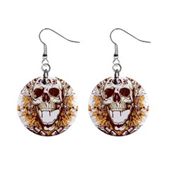 Harvest Of Fear Logo Illustration Skull Pistol Mini Button Earrings by Sarkoni