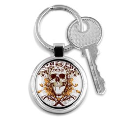 Harvest Of Fear Logo Illustration Skull Pistol Key Chain (round) by Sarkoni