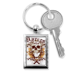 Harvest Of Fear Logo Illustration Skull Pistol Key Chain (rectangle) by Sarkoni