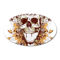 Harvest Of Fear Logo Illustration Skull Pistol Oval Magnet by Sarkoni