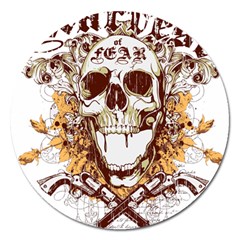 Harvest Of Fear Logo Illustration Skull Pistol Magnet 5  (round) by Sarkoni