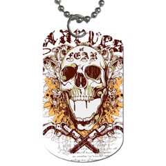 Harvest Of Fear Logo Illustration Skull Pistol Dog Tag (two Sides) by Sarkoni