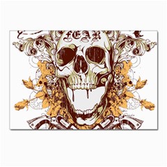 Harvest Of Fear Logo Illustration Skull Pistol Postcard 4 x 6  (pkg Of 10) by Sarkoni