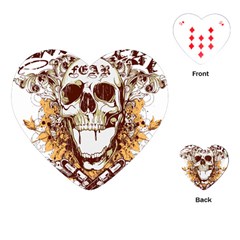 Harvest Of Fear Logo Illustration Skull Pistol Playing Cards Single Design (heart) by Sarkoni