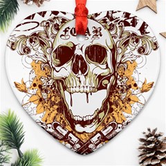 Harvest Of Fear Logo Illustration Skull Pistol Heart Ornament (two Sides) by Sarkoni