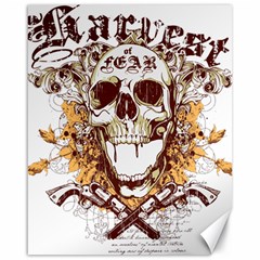 Harvest Of Fear Logo Illustration Skull Pistol Canvas 16  X 20  by Sarkoni