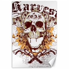 Harvest Of Fear Logo Illustration Skull Pistol Canvas 24  X 36  by Sarkoni