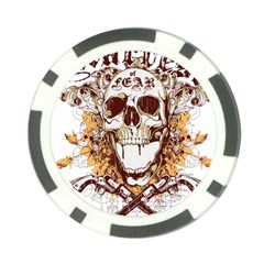 Harvest Of Fear Logo Illustration Skull Pistol Poker Chip Card Guard by Sarkoni