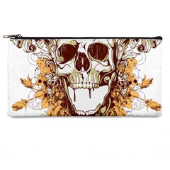 Harvest Of Fear Logo Illustration Skull Pistol Pencil Case by Sarkoni