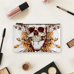 Harvest Of Fear Logo Illustration Skull Pistol Cosmetic Bag (small) by Sarkoni