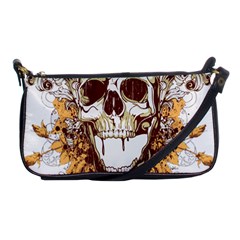 Harvest Of Fear Logo Illustration Skull Pistol Shoulder Clutch Bag by Sarkoni