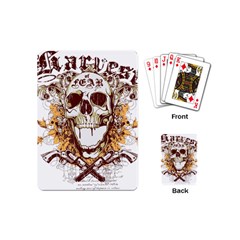 Harvest Of Fear Logo Illustration Skull Pistol Playing Cards Single Design (mini) by Sarkoni