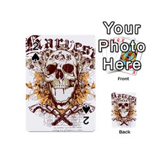 Harvest Of Fear Logo Illustration Skull Pistol Playing Cards 54 Designs (mini) by Sarkoni