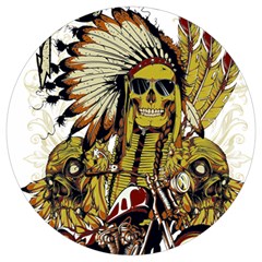 Motorcycle And Skull Cruiser Native American Round Trivet by Sarkoni