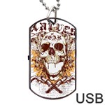 Harvest Of Fear Logo Illustration Skull Pistol Dog Tag USB Flash (One Side) Front