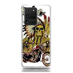 Motorcycle And Skull Cruiser Native American Samsung Galaxy S20 Ultra 6 9 Inch Tpu Uv Case by Sarkoni