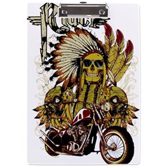 Motorcycle And Skull Cruiser Native American A4 Acrylic Clipboard by Sarkoni