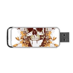 Harvest Of Fear Logo Illustration Skull Pistol Portable Usb Flash (one Side) by Sarkoni