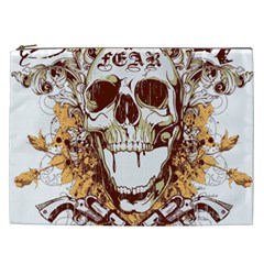 Harvest Of Fear Logo Illustration Skull Pistol Cosmetic Bag (xxl) by Sarkoni