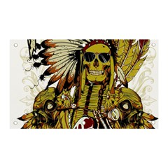 Motorcycle And Skull Cruiser Native American Banner And Sign 5  X 3  by Sarkoni