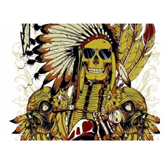 Motorcycle And Skull Cruiser Native American Premium Plush Fleece Blanket (extra Small) by Sarkoni