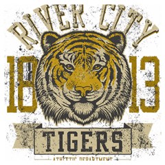 1813 River City Tigers Athletic Department Wooden Puzzle Square by Sarkoni