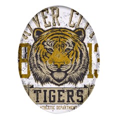 1813 River City Tigers Athletic Department Oval Glass Fridge Magnet (4 Pack) by Sarkoni