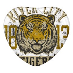 1813 River City Tigers Athletic Department Heart Glass Fridge Magnet (4 Pack) by Sarkoni