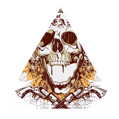 Harvest Of Fear Logo Illustration Skull Pistol Wooden Puzzle Triangle by Sarkoni