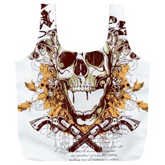 Harvest Of Fear Logo Illustration Skull Pistol Full Print Recycle Bag (xxl) by Sarkoni