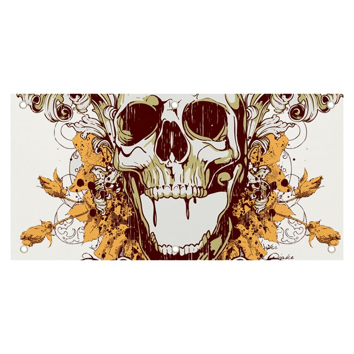 Harvest Of Fear Logo Illustration Skull Pistol Banner and Sign 6  x 3 