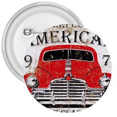 Perfect American Vintage Classic Car Signage Retro Style 3  Buttons by Sarkoni