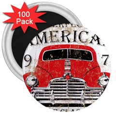 Perfect American Vintage Classic Car Signage Retro Style 3  Magnets (100 Pack) by Sarkoni