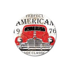 Perfect American Vintage Classic Car Signage Retro Style Magnet 3  (round) by Sarkoni