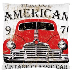 Perfect American Vintage Classic Car Signage Retro Style Large Cushion Case (one Side) by Sarkoni