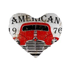 Perfect American Vintage Classic Car Signage Retro Style Standard 16  Premium Heart Shape Cushions by Sarkoni