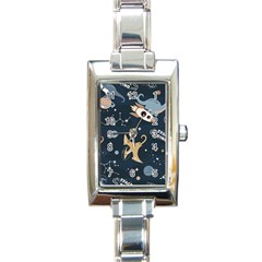 Space Theme Art Pattern Design Wallpaper Rectangle Italian Charm Watch by Proyonanggan