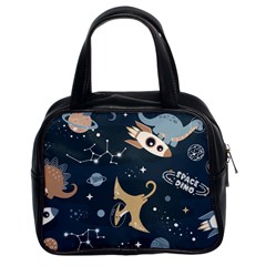 Space Theme Art Pattern Design Wallpaper Classic Handbag (two Sides) by Proyonanggan