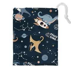 Space Theme Art Pattern Design Wallpaper Drawstring Pouch (4xl) by Proyonanggan