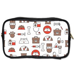 Vector Thin Line Art Vet Seamless Pattern Toiletries Bag (one Side) by Bedest