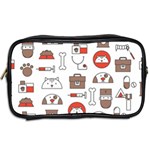 Vector Thin Line Art Vet Seamless Pattern Toiletries Bag (Two Sides) Back