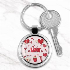 Hand Drawn Valentines Day Element Collection Key Chain (round) by Bedest